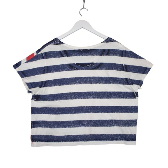 Candy Stripper Union Jack Striped Tee Womens Medium - Picture 2 of 8